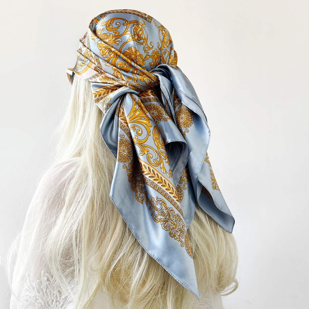 シルクショールサテンスクエアスカーフ女性のためのペイズリーネ - Face Scarf Mask のレビューと価格