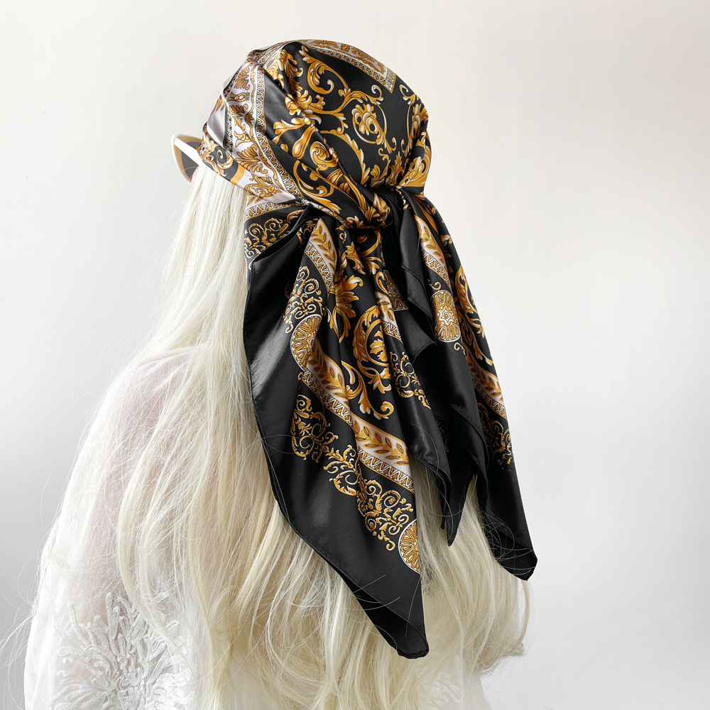 シルクショールサテンスクエアスカーフ女性のためのペイズリーネ - Face Scarf Mask のレビューと価格