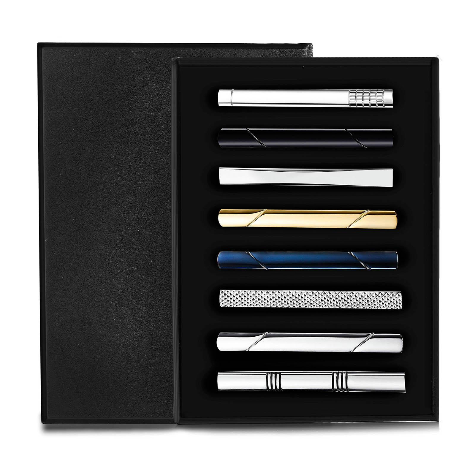 8個入りネクタイクリップ シンプルで汎用性のあるパーソナライ - Tie Bar Set Gift のレビューと価格
