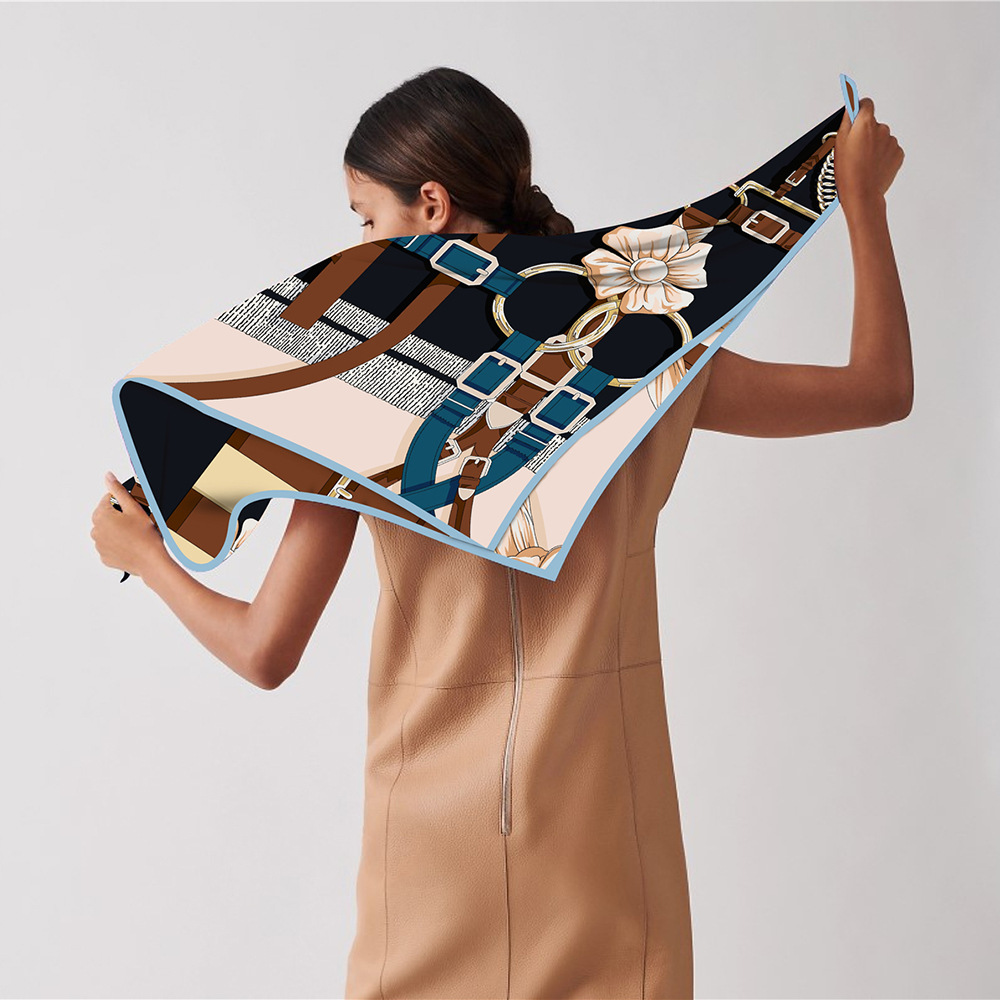 女性用シルクツイルスカーフ,ショール,ブランド,正方形,ヒジ - Face Scarf Mask のレビューと価格