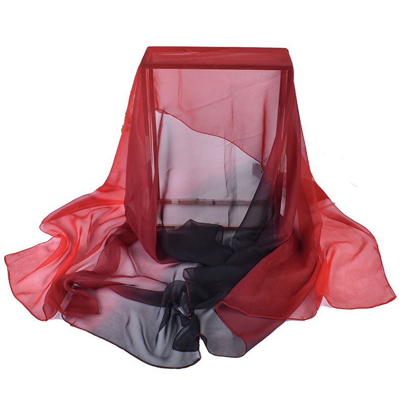 長いグラデーションシルクスカーフ、新しい3色、75x180c - Face Scarf Mask のレビューと価格