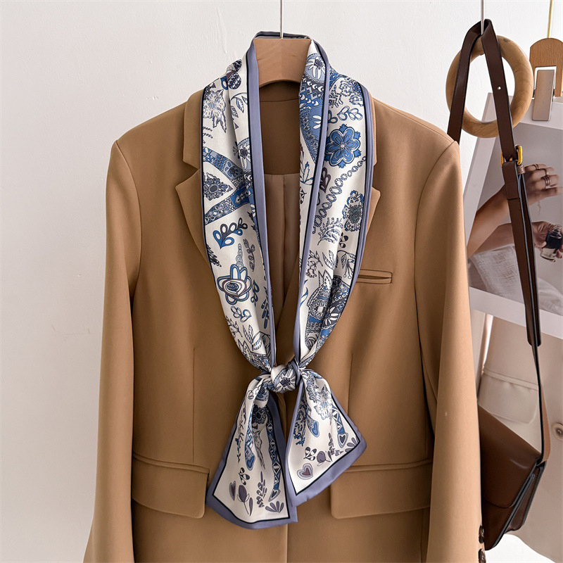45色展開、シルクのような肌触りのプリントデザインスカーフシ - Face Scarf Mask のレビューと価格