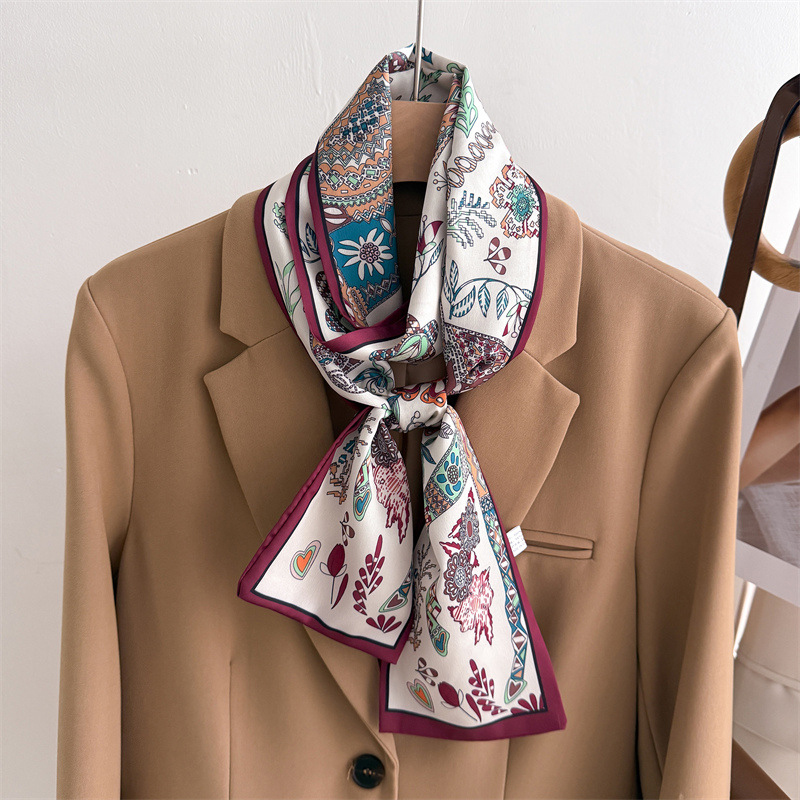 45色展開、シルクのような肌触りのプリントデザインスカーフシ - Face Scarf Mask のレビューと価格